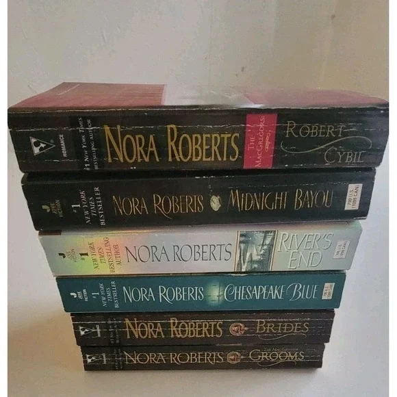 Nora Roberts Book Lot 6 Paperback Books Groom's,‎ Bride's, Rivers End, Mixed Lot - Picture 4 of 6